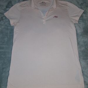 Equiline Women's Short Sleeve Polo Shirt - Baby Pink Sz Small EUC